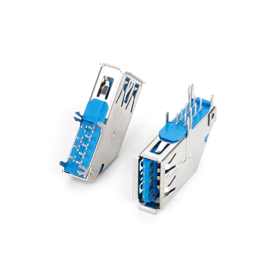 USB3.0 AF 側(cè)插RA CONN 有卷邊 PBT 黃銅