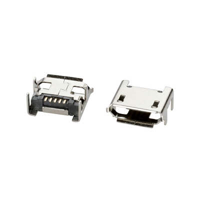 MICRO-5P-MICRO-5P 四腳插亮錫卷邊無定位柱