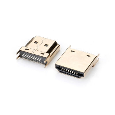 HDMI 公頭，鐵殼鍍金