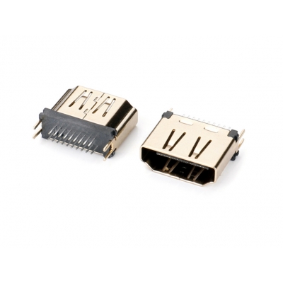 HDMI 180度 夾板式，外殼鍍金