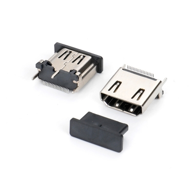 HDMI AF 19P(13mm) LCP料 端子鍍金GF 腳寬 鐵殼鍍鎳