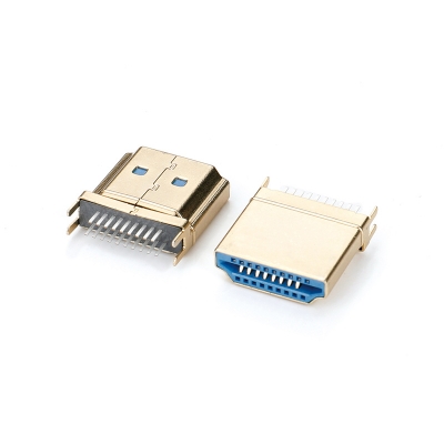 HDMI 公頭，鐵殼鍍金
